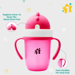 1st step Matte Collection BPA Free Polypropylene Soft Straw Sipper with Twin Handles for Easy Grip image 4