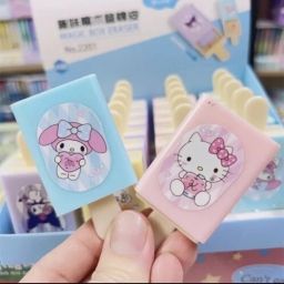 Sanrioed Kuromi Cartoon Magic Box, Cute Ice Cream Shape Magic Drawer Erasers Non-Toxic Eraser-10