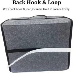 double r bags Car Trunk Felt Foldable Boot Storage Organizer with Handle & Velcro Fit closer Trunk Organizer image 2