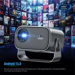 Etzin Smart Projector Portable Small Android 11 Projector with 5G2.4G Dual WiFi BT (8000 lm / 2 Speaker / Wireless / Remote Controller) Portable Projector image 2