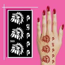 Floral Mehndi Stencil Sticker Pack for Beginners with No Art Skill Needed-42