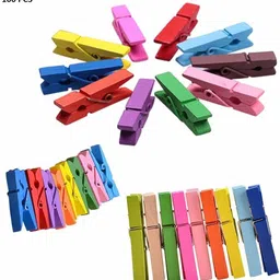 morel 100 PACK WOOD CRAFT SPRING CLOTHESPINS MINI COLORED NATURAL WOODEN CLOTHES PINS Wooden Cloth Clips-picture-14