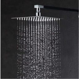 Stainless Steel 6x6 Inch Ultra Slim Shower With (15" Inch) Square Arm Fixed Mount-26
