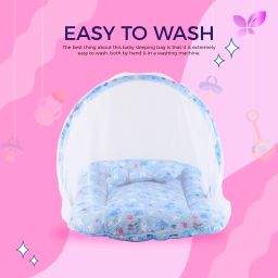 steelbird Polyester Kids Washable Mosquito Net with Zip Closure & Neck Pillow for Mosquito And Insect Protection Mosquito Net image 4