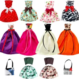 - Doll Accessories, Doll Clothes for Girls, Multi Doll Dresses & 2 Doll Bags-25