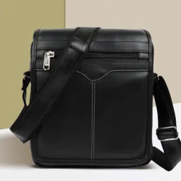 Men Black Messenger Bag-image-89