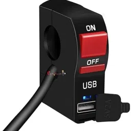 Universal Handlebar Switch ON/Off Button Signal Motorcycle Headlight 2 A Bike Mobile Charger-image-4
