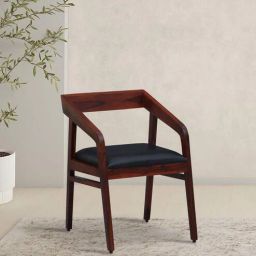 woodsworth from pepperfry Clint Sheesham Wood Arm Chair In Honey Oak Finish-picture-49