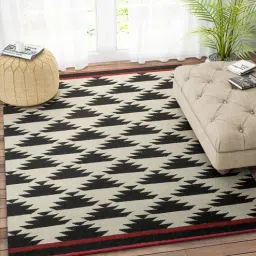 imperial knots Black Wool Rectangle 5 x 8 Feet Dhurrie-picture-23
