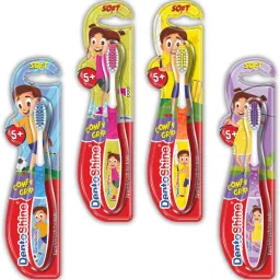 COMFY Grip Toothbrush for Kids Ages 5+ (Orange, Blue, Purple, Pink, Pack of 4 designs) Soft Toothbrush-picture-22