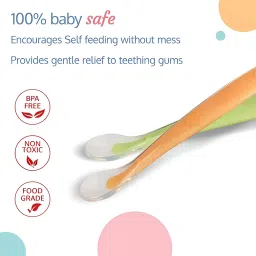 joyfills Silicone Baby Feeding Spoon with 100% Ultra Soft Silicone Tip 4 M+- Slicone image 4