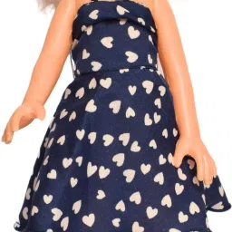 Doll for Girls / Toy for Kids in Blue Print Dress For Kids Age 2 years - 6 years-image-62