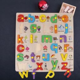 Picture Small Alphabet Toys Montessori Board Educational Learning Letters Puzzle-image-57
