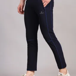 Men Solid, Printed Dark Blue Track Pants-image-71