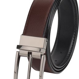 Men Formal Brown Texas Leatherite Reversible Belt-image-18