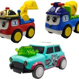 Unbreakable Four-Wheel Drive Friction Powered Diecast Toy Set-K18-21