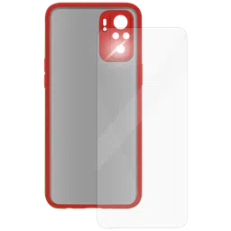 ARROW Camera Duplex Screen Protector & Polycarbonate Back Cover Combo for Xiaomi Mi Note 10 (Anti Scratch Design, Red) image 2