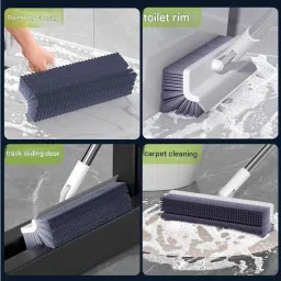 maauvtor 180°Rotating Floor Scrub Brush with Long Handle 3 in 1 Scrape Corner Cleaning Microfibre Wet and Dry Brush image 3