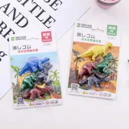 giftshub set of 8 Dino Styled erasers Non-Toxic Eraser image 2