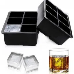 moldberry 6 Big Square Ice cube Mould Multicolor Silicone Ice Cube Tray image 5