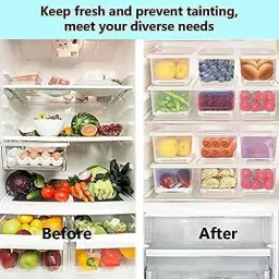 prayati Plastic Premium Quality Plastic Fridge Storage Container With Removable Drain Plate Storage Basket image 4