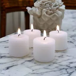hosley Unscented Votive Smokeless Wax Votive Candles Pack of 30 (White)-picture-2