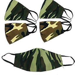evisha Wearable Assorted Print Printed Pure Cotton Cloth Double Layered Washable Reusable Mask (Army Mask) image 1