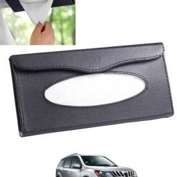 Black Leatherite Rectangle Shape Fancy Design Tissue Dispencer For Car-248 Vehicle Tissue Dispenser-24