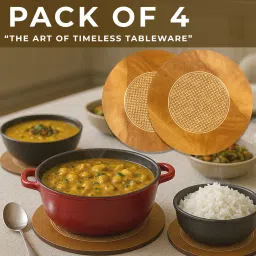 Premium Laser Engraved Bamboo Coasters Heat Resistant upto 250°C Washable Trivet Natural Matte Finish with Laser Engraving Trivet-11