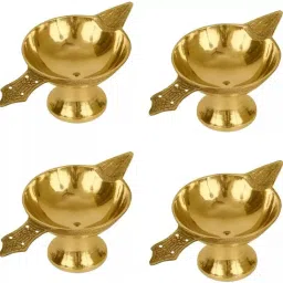 Divine Magnet ld/1 Brass (Pack of 4) Table Diya Set-image-8