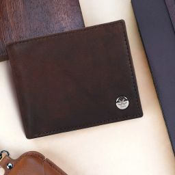 Men Casual Brown Genuine Leather RFIDWallet-image-79