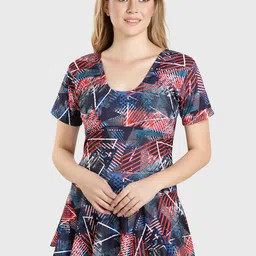 ROVARS Women Red & Blue Printed Pantsuit-picture-9