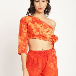 EROTISSCH Tie & Dye One Shoulder Pure Cotton Swim Set-image-11