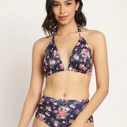 EROTISSCH Floral Printed Medium Coverage Halter Neck Swim Set-image-54