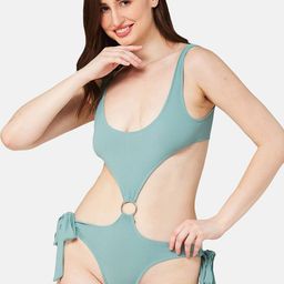 Luxury By ZeroKaata Ribbed Beach-Wear Bodysuit with Tie-Up Detail-image-54