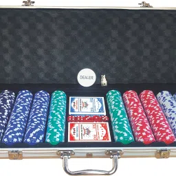 500 Chips Poker Game Set with 2 Decks 5 Dice and Aluminum Case for Adult-37