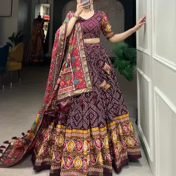 Self Design Semi Stitched Lehenga Choli-image-9