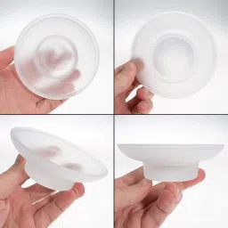 GLASS Soap Dish Frosted Round Soap Holder for Bathroom (Pack of 1, Glass, Clear)-image-45