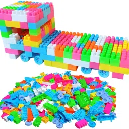 toys n smile 100 Pcs Building Block Toy for Kids Fun, Learning & Smart Activity Train Blocks image 4