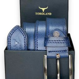 Men Casual Blue Genuine Leather Belt-image-97