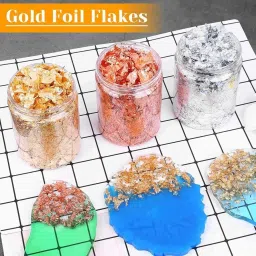 ask Gold Leaf Foil Schabin Gilding Metal Leaf Flakes Three Bottles Kit x117-image-5