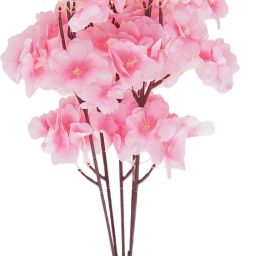Yash Enterprises Flower Bunch 5 Sticks Pink Apple Blossom Artificial Flower-image-2