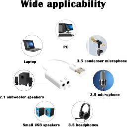 SDMINITEK USB Sound Adapter 7.1 Channel with 3.5mm Headphone & Microphone Compatible with Windows, Mac, macOS, Linux, PS4, PS5 Plug & Play Aluminum Sound Card image 5