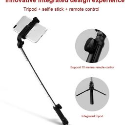 WHISTLE9 3in1 Selfie Stick multi-function Wireless Bluetooth | Selfie stick | Tripod | XT-02 Selfie Stick with Remote & Coller Mic Shutter 360 Rotate Extendable Handheld Foldable Mini Tripod Stand Foldable | Bluetooth shutter for Smartphones Professional Remote Control Selfie Stick Monopod 3 Axis Gimbal 3 Axis Gimbal for Mobile image 3