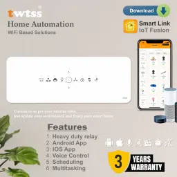twtss 3W 8|6 Modular, 1AC, 6Lights, 1Fan+Regulator,Colour S10. Smart Switch image 2