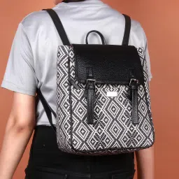 Womens Printed Jaycart PU Leather and Cotton backpacks Backpack-image-56