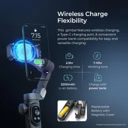 DIGITEK DSG-010PRO with Face & Object Tracking Motion with Gesture Control Action Camera 3 Axis Gimbal for Mobile image 4