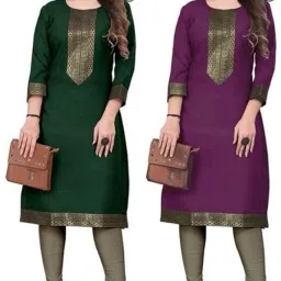 Women Printed Pure Cotton Straight Kurta-image-83