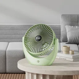 LACCO USB TableFansFolding Rechargeable Fan LED Light And MultifunctionUSB 2025 MODEAL Oscillating Small Desk With 4000 Mah Battery Operated USB Fan-24