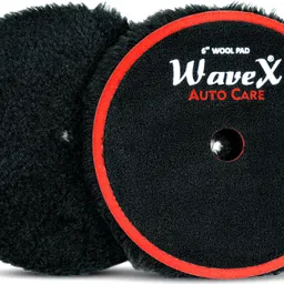 wavex Black Wool Polishing Pad, High-Cutting & Gloss Finish | Size 7"-Fits to 6" Plate Wool Pad Paint Polisher-picture-20
